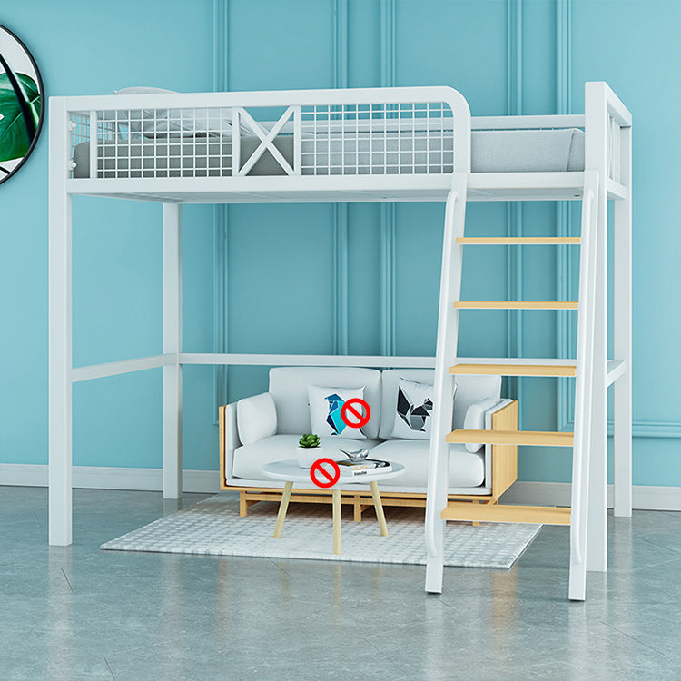 No Theme Kids Bed Gender Neutral Metal Loft Bed with Guardrail