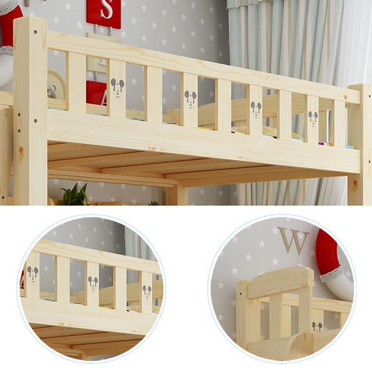 Gender Neutral No Theme Kids Bed Scandinavian Loft Bed with Guardrail