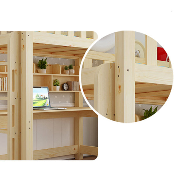 Gender Neutral No Theme Kids Bed Scandinavian Loft Bed with Guardrail