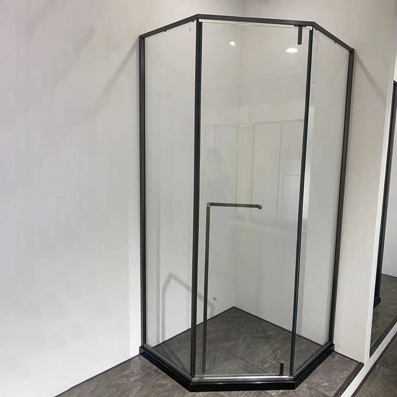 Transparent Tempered Shower Door Pivot Gray Framed Shower Bath Door