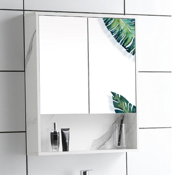 Modern Single Sink Bathroom Vanity White Ceramic Top Rectangular Vanity Set