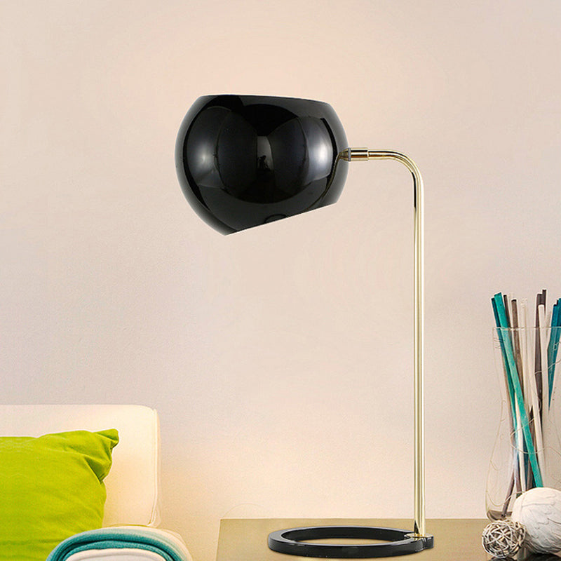 Modern Nordic Geometric Table Light Iron 1 Head Living Room Plug-In Desk Lamp in Black