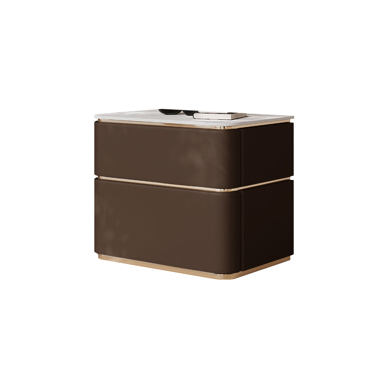 Brown Solid Wood Kids Bedside Table Modern Storage Bedside Table for Nursery