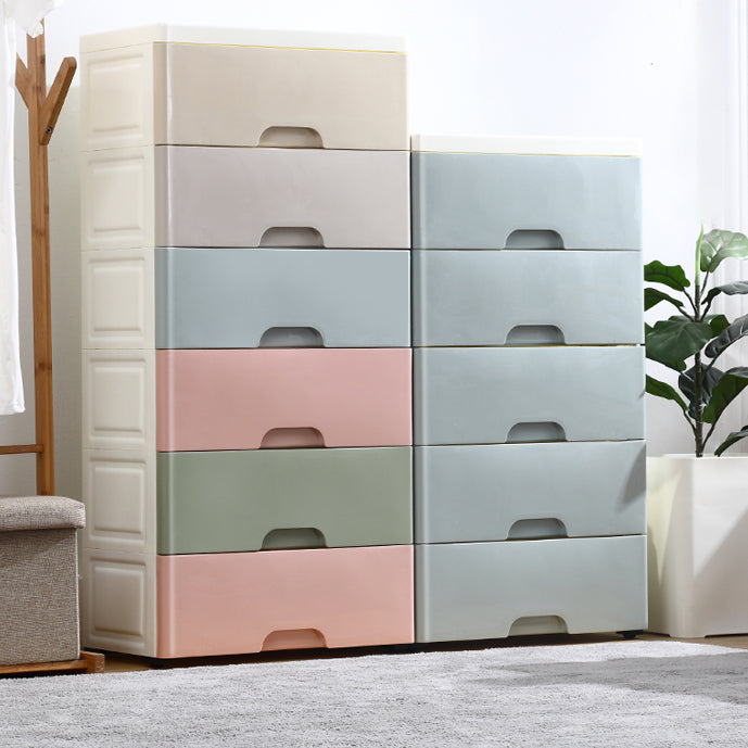 Scandinavian Kids Dressers Vertical Plastic Nursery Dresser with Drawers for Bedroom