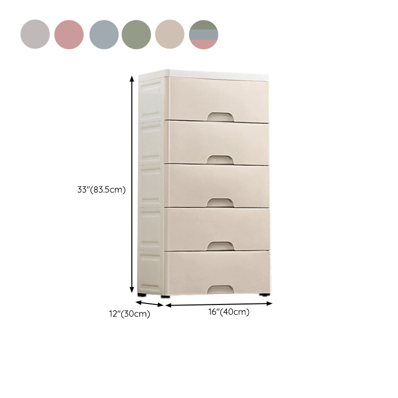 Scandinavian Kids Dressers Vertical Plastic Nursery Dresser with Drawers for Bedroom