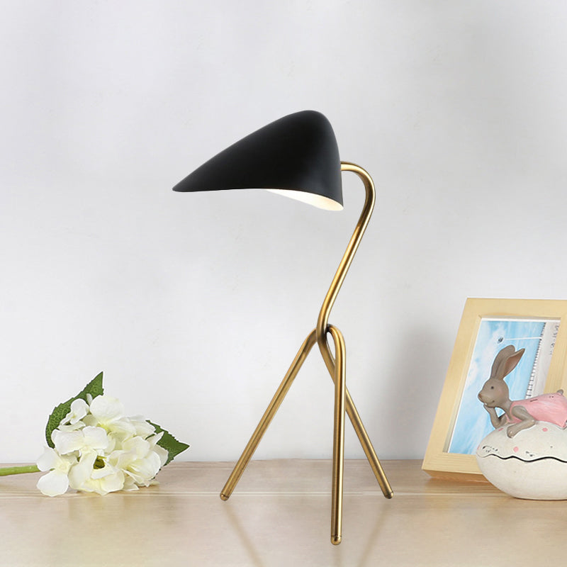 Abstract Desk Light Post Modern Metallic 1 Light Black and Brass Creative Table Lamp for Bedroom