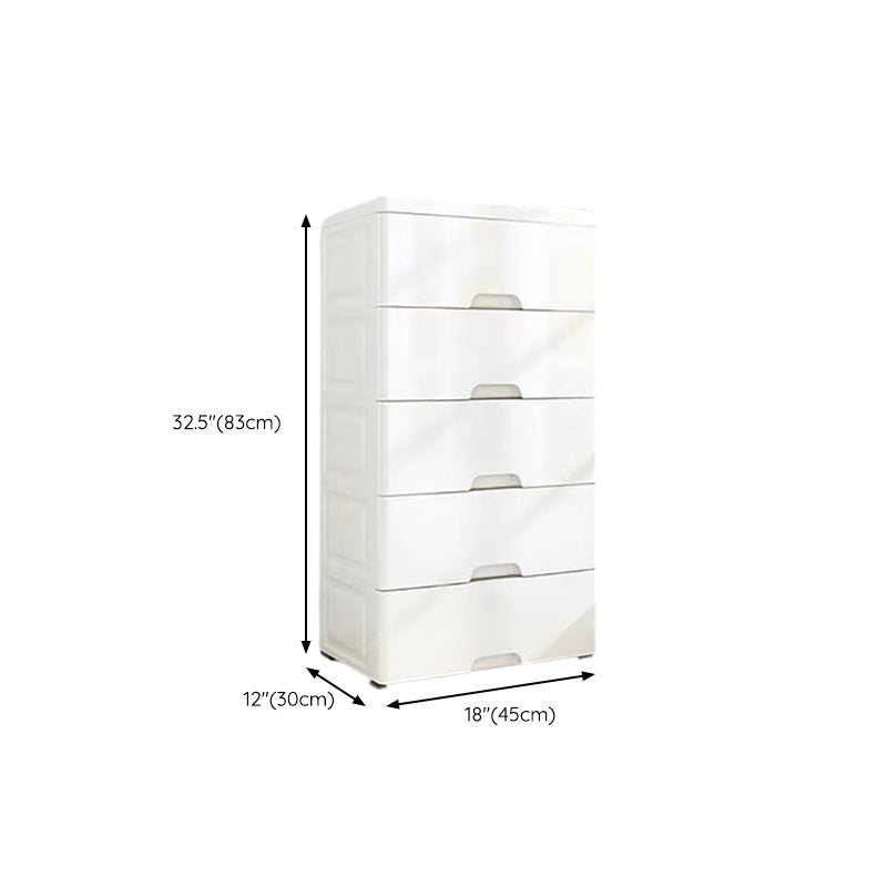 Scandinavian Kids Dressers Vertical Plastic Nursery Dresser with Drawers for Bedroom