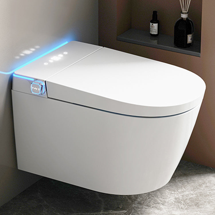 Designer Wall Mounted Bidet Elongated Foot Sensor Ceramic Heated Seat