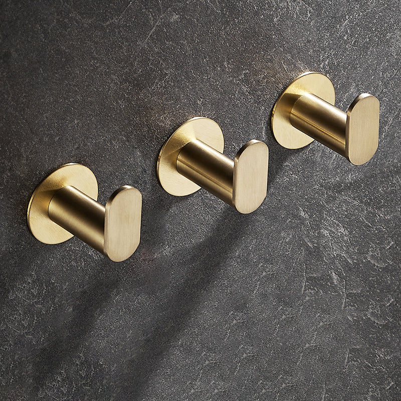 10-Piece Modern Bathroom Accessory Set, Polished Gold, Robe Hooks