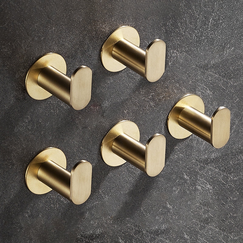 10-Piece Modern Bathroom Accessory Set, Polished Gold, Robe Hooks