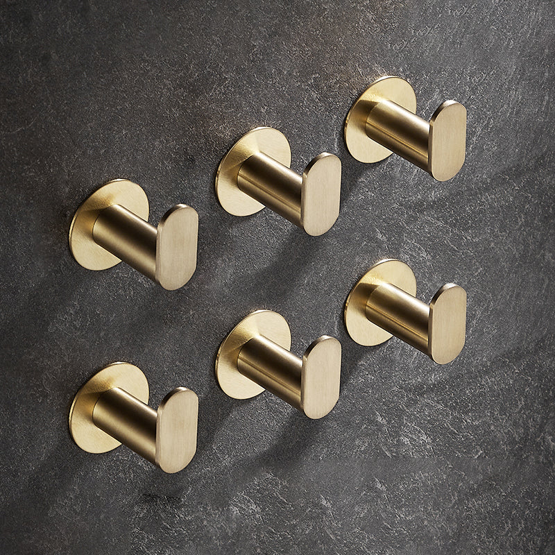 10-Piece Modern Bathroom Accessory Set, Polished Gold, Robe Hooks