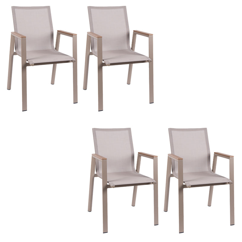 Aluminum Indoor/ Outdoor Arm Chair Contemporary Dining Armchair