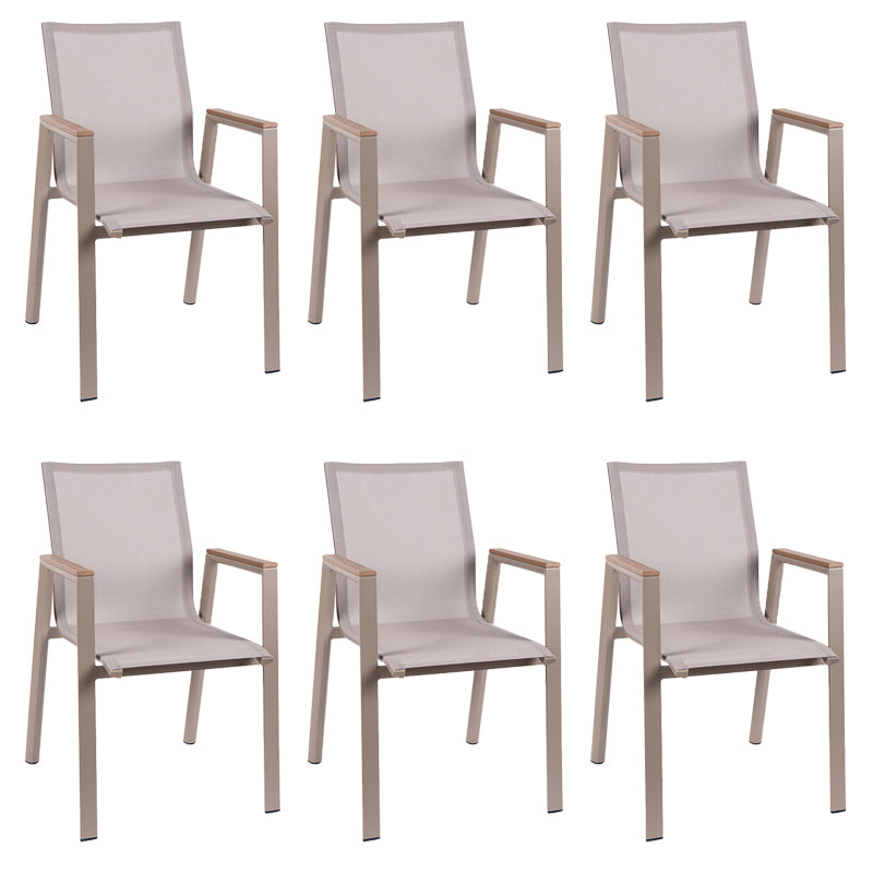 Aluminum Indoor/ Outdoor Arm Chair Contemporary Dining Armchair