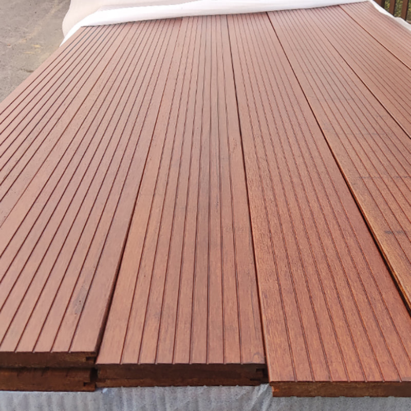 Outdoor Deck Tiles Composite Wooden Striped Detail Deck Tiles