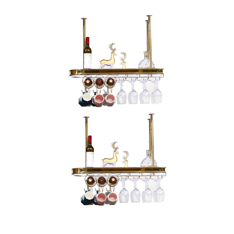 Stainless Steel Wine Holder Rack Modern Hanging Wine Rack Holder in Gold