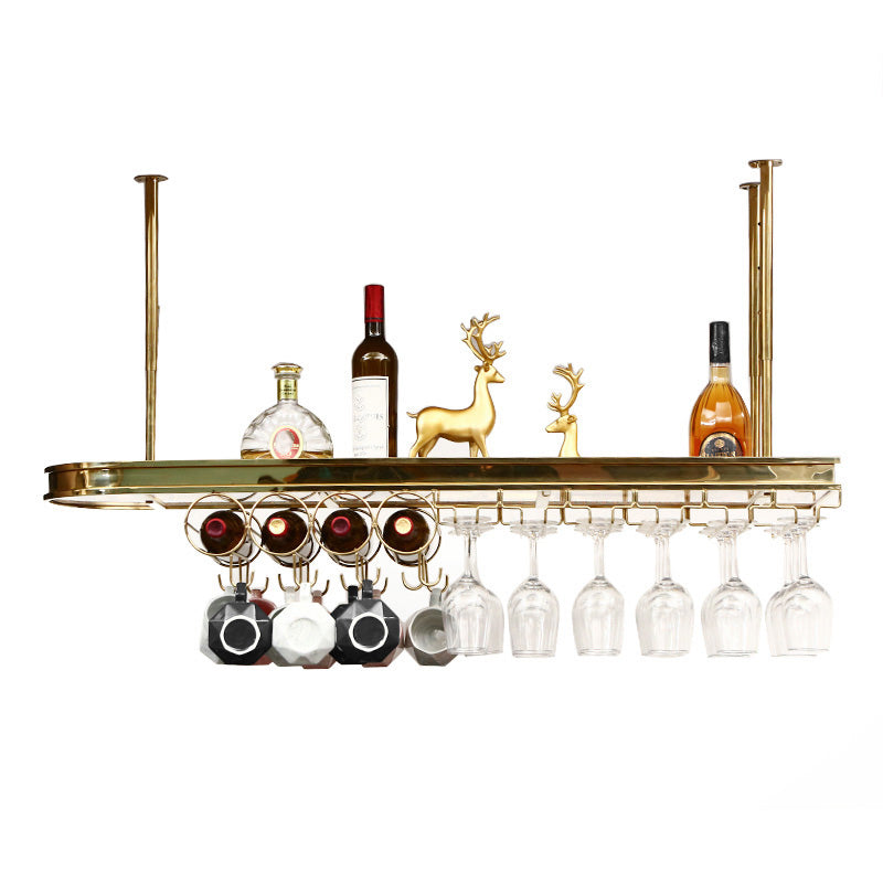 Stainless Steel Wine Holder Rack Modern Hanging Wine Rack Holder in Gold