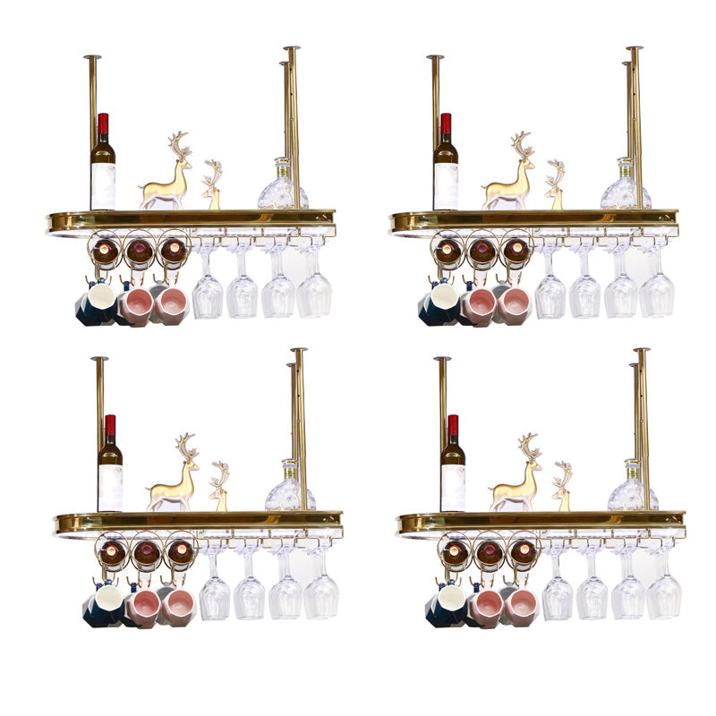 Stainless Steel Wine Holder Rack Modern Hanging Wine Rack Holder in Gold