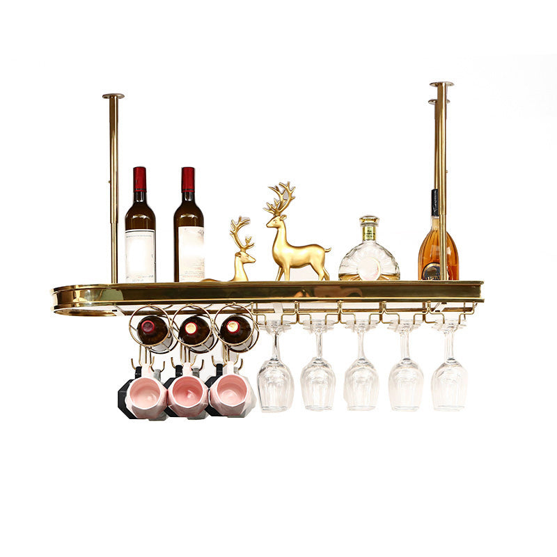 Stainless Steel Wine Holder Rack Modern Hanging Wine Rack Holder in Gold