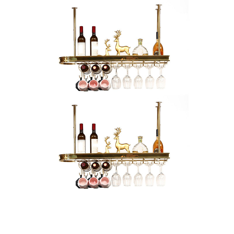 Stainless Steel Wine Holder Rack Modern Hanging Wine Rack Holder in Gold