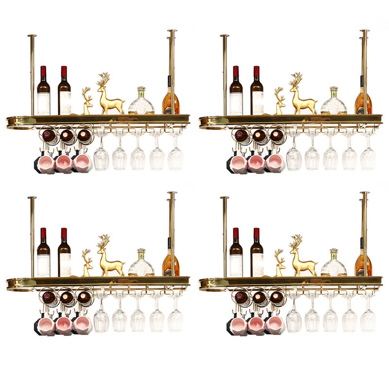 Stainless Steel Wine Holder Rack Modern Hanging Wine Rack Holder in Gold