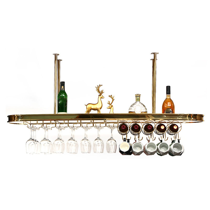 Stainless Steel Wine Holder Rack Modern Hanging Wine Rack Holder in Gold