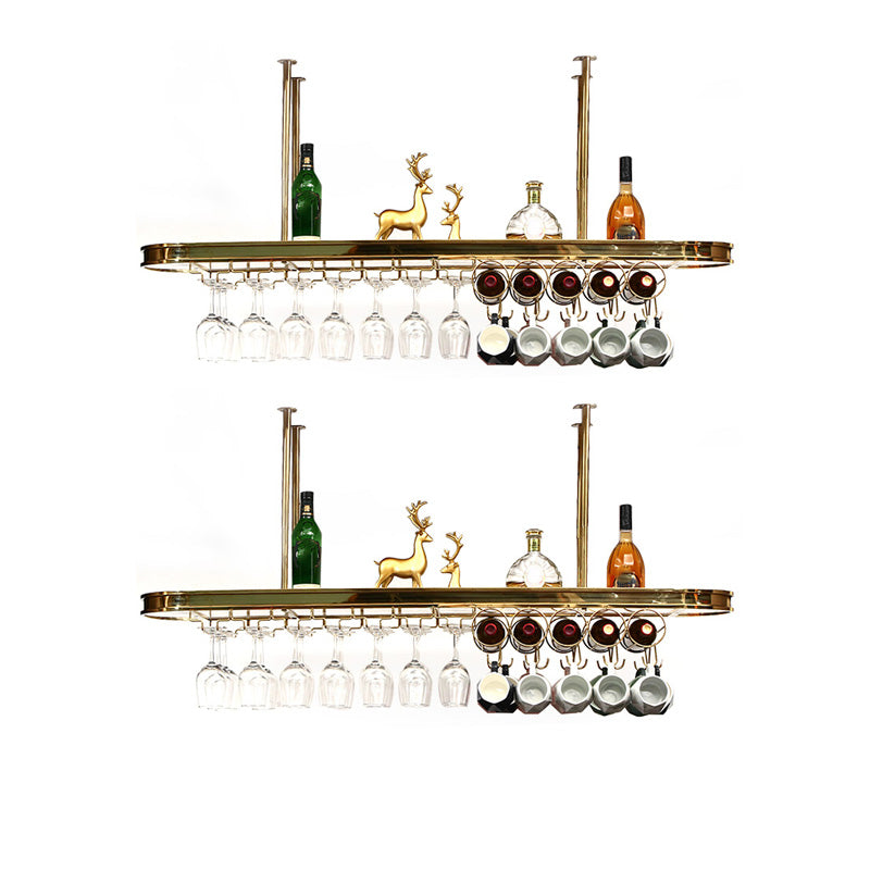 Stainless Steel Wine Holder Rack Modern Hanging Wine Rack Holder in Gold