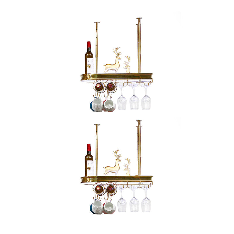 Stainless Steel Wine Holder Rack Modern Hanging Wine Rack Holder in Gold