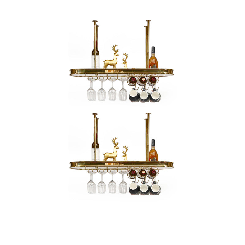 Stainless Steel Wine Holder Rack Modern Hanging Wine Rack Holder in Gold