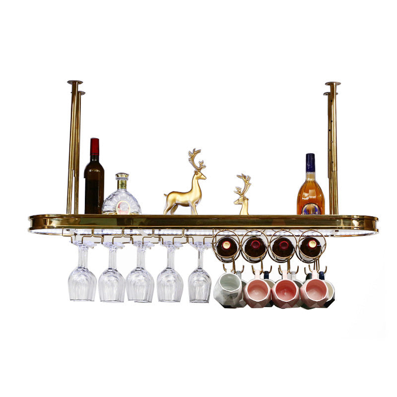 Stainless Steel Wine Holder Rack Modern Hanging Wine Rack Holder in Gold