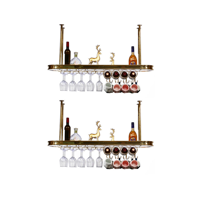 Stainless Steel Wine Holder Rack Modern Hanging Wine Rack Holder in Gold