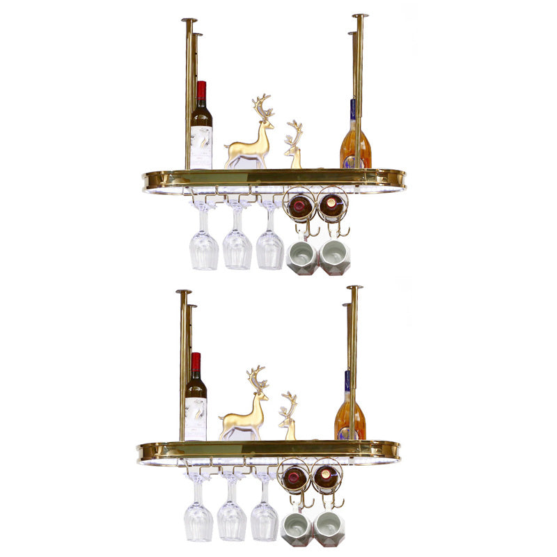 Stainless Steel Wine Holder Rack Modern Hanging Wine Rack Holder in Gold