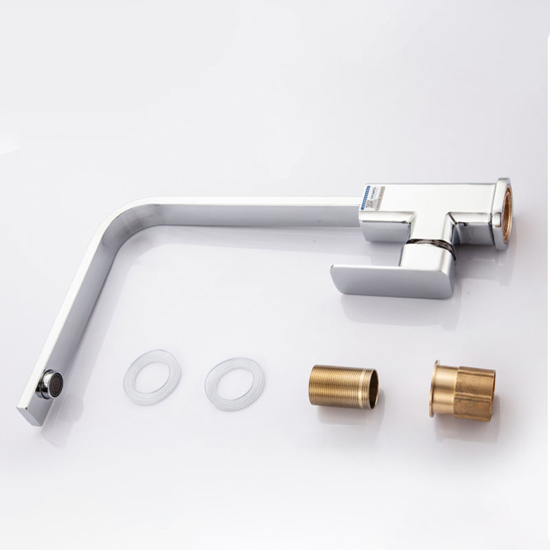 Modern Style Kitchen Faucet Copper Lever Handle Square Kitchen Faucet