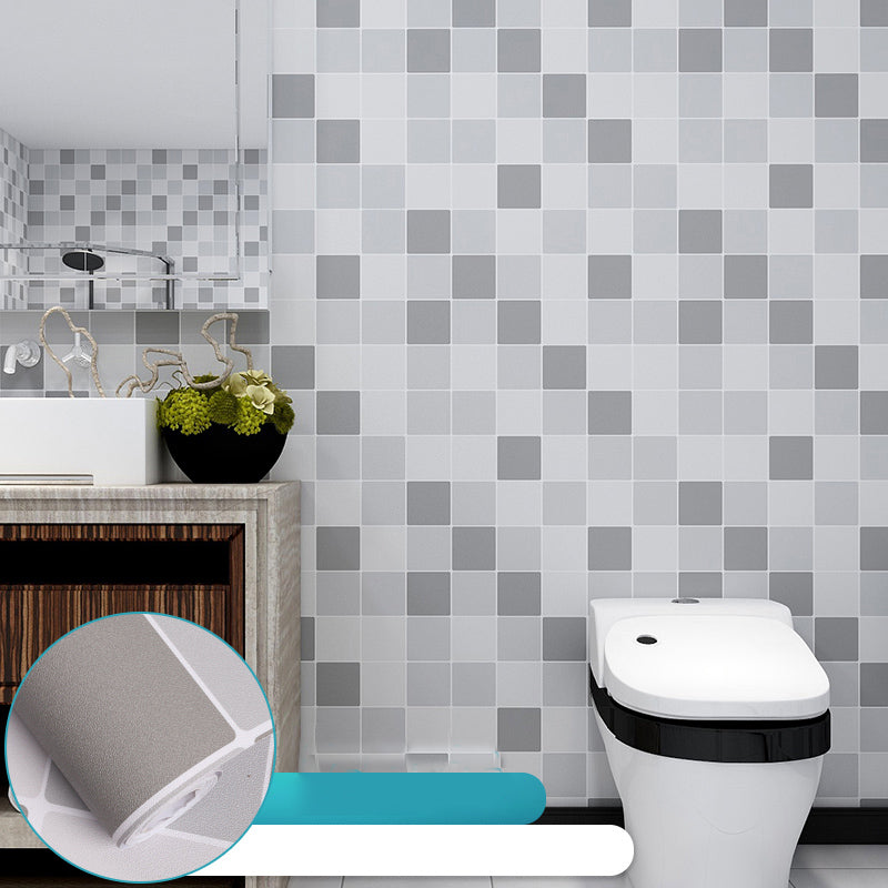 Grid Mosaic Peel & Stick Tile Water-resistant Wallpaper for Backsplash Wall