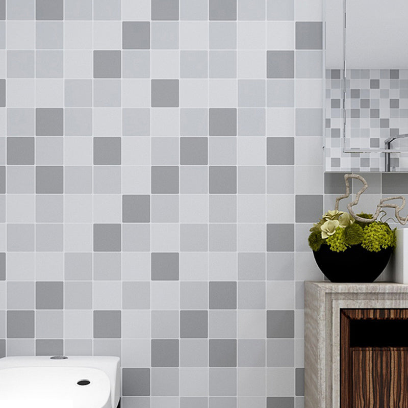 Grid Mosaic Peel & Stick Tile Water-resistant Wallpaper for Backsplash Wall