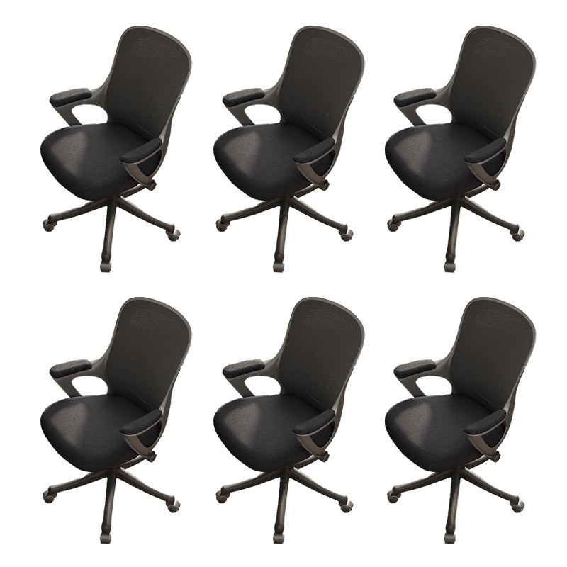 Fixed Arms Tilt Mechanism Office Chair Contemporary Mid-Back Arm Chair