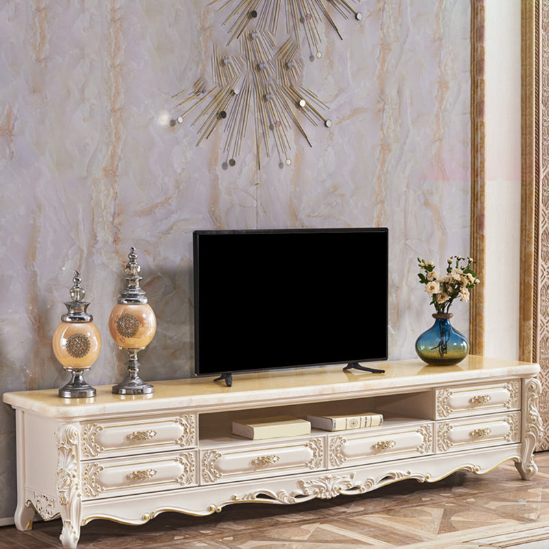 White Oak Media Console Contemporary Open Storage TV Console