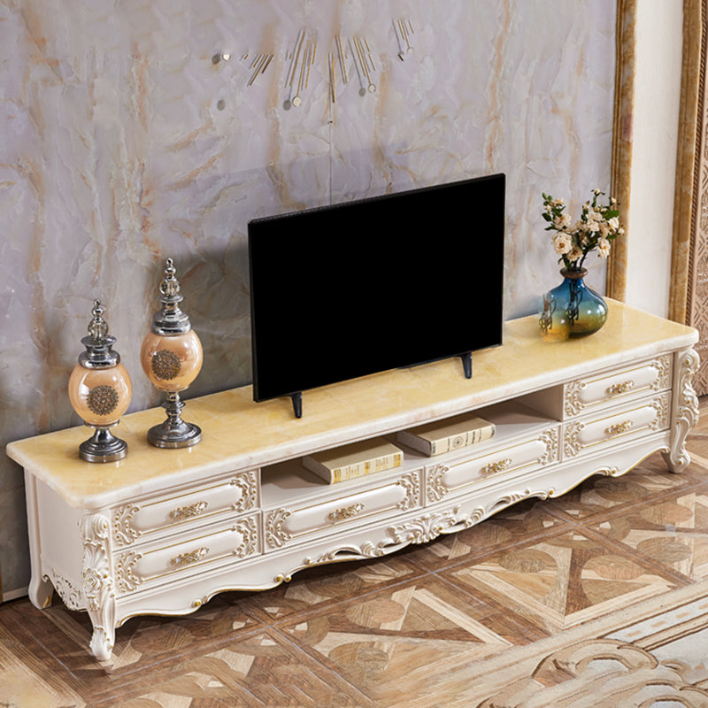 White Oak Media Console Contemporary Open Storage TV Console