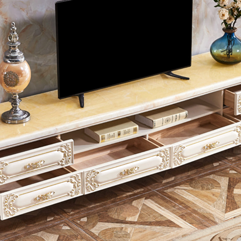 White Oak Media Console Contemporary Open Storage TV Console