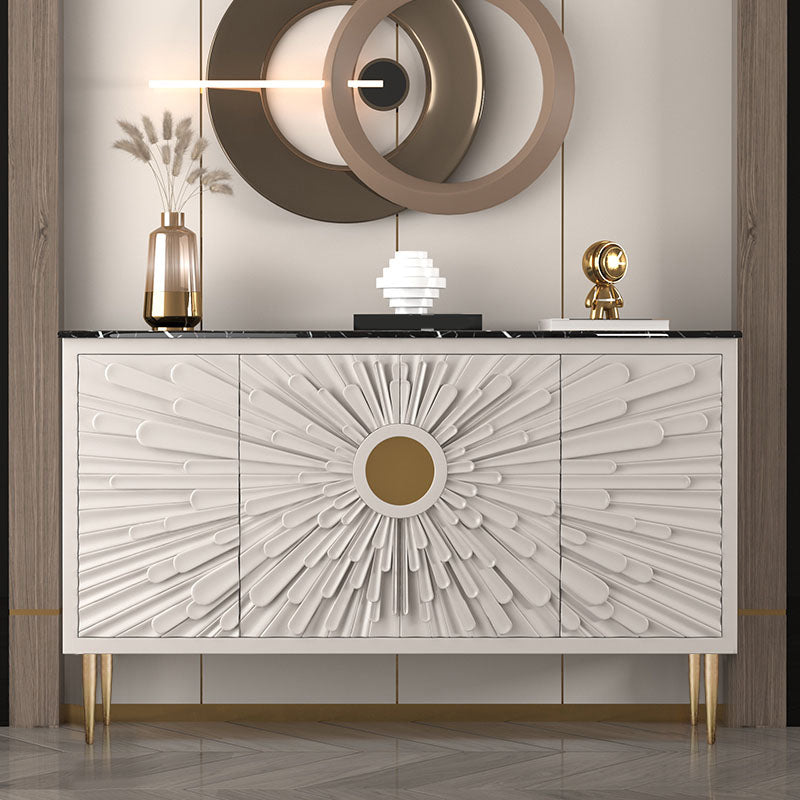 Stainless Steel Legs Sideboard Buffet Glam Style Credenza with Storage