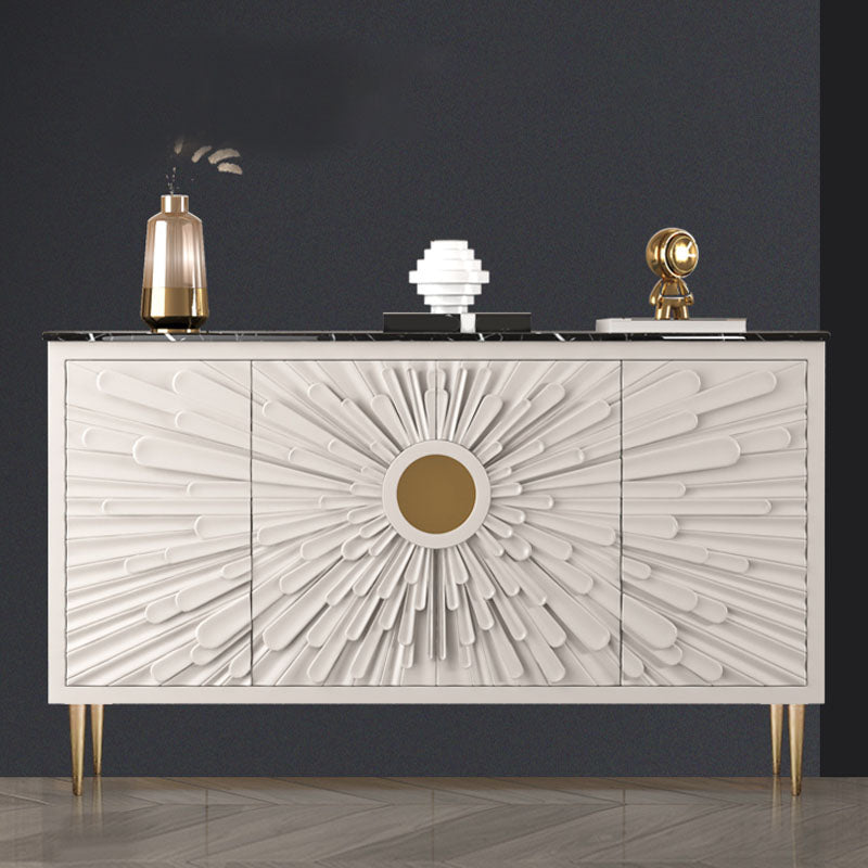 Stainless Steel Legs Sideboard Buffet Glam Style Credenza with Storage