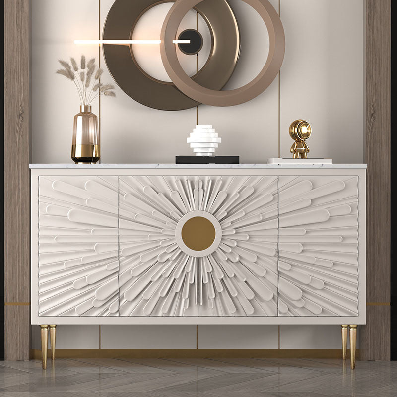 Stainless Steel Legs Sideboard Buffet Glam Style Credenza with Storage