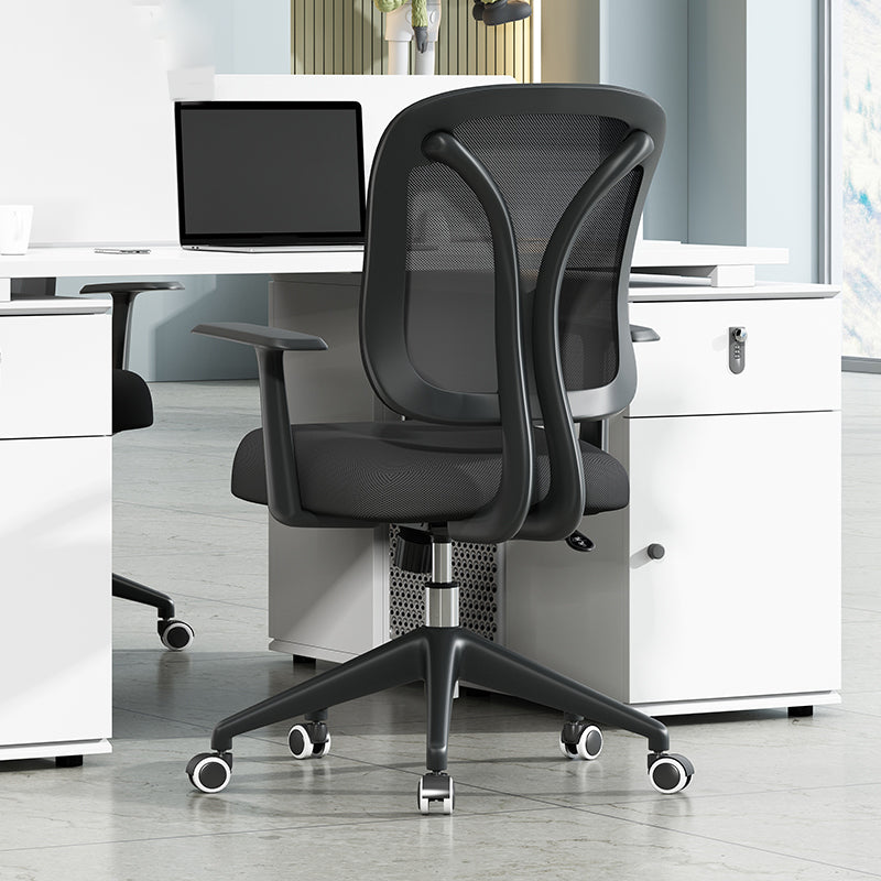 Fixed Arms Office Chair No Distressing Ergonomic Tilt Mechanism Desk Chair with Wheels