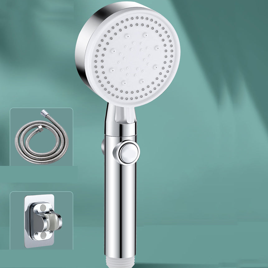 Contemporary Round Hand Shower Adjustable Spray Pattern Wall-Mount Showerhead