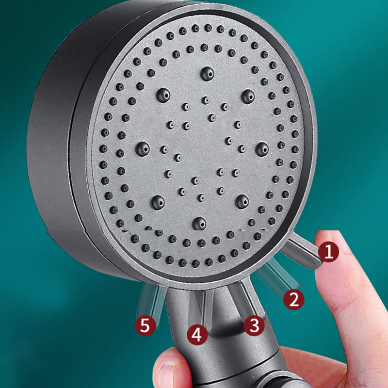 Contemporary Round Hand Shower Adjustable Spray Pattern Wall-Mount Showerhead