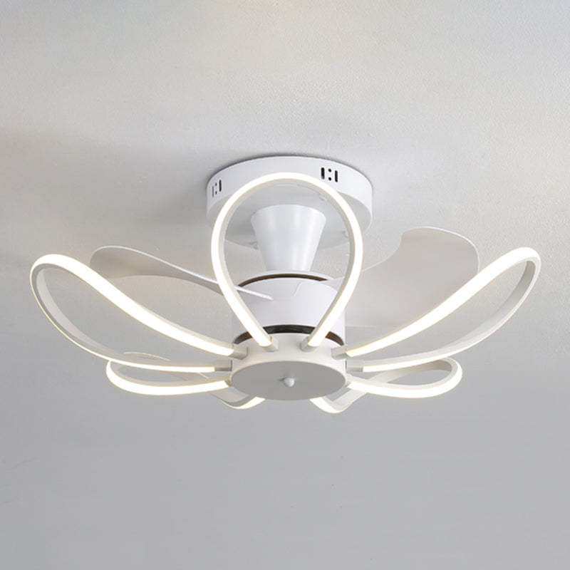 Contemporary LED Ceiling Fan Linear Ceiling Fan Light in Black / White / Gold