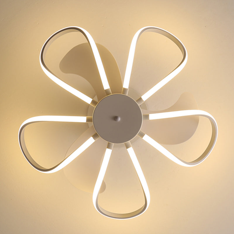 Contemporary LED Ceiling Fan Linear Ceiling Fan Light in Black / White / Gold