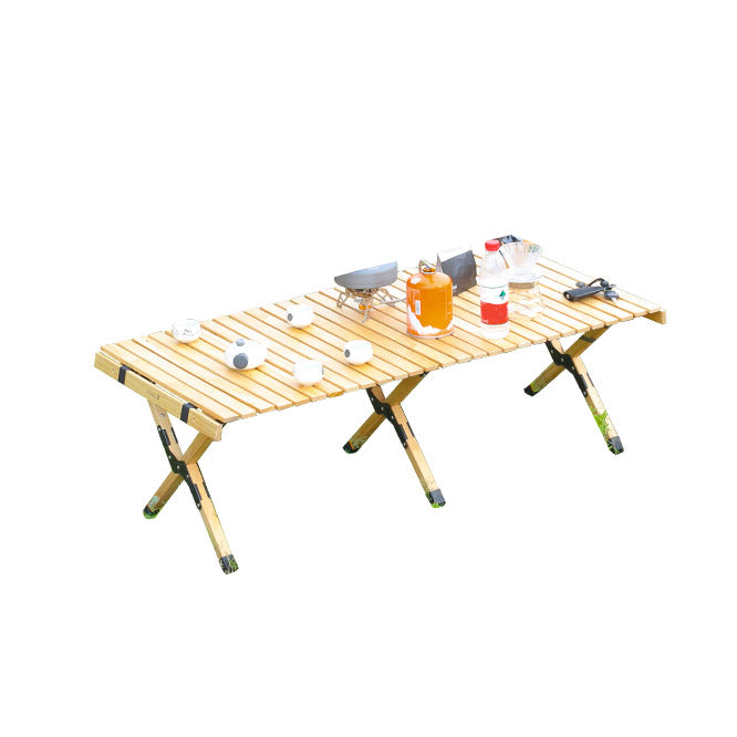 Modern Beech Wood Folding Table Outdoor Solid Wood Camping Table