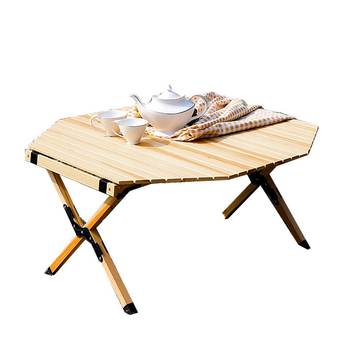 Modern Beech Wood Folding Table Outdoor Solid Wood Camping Table