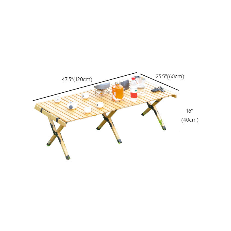 Modern Beech Wood Folding Table Outdoor Solid Wood Camping Table