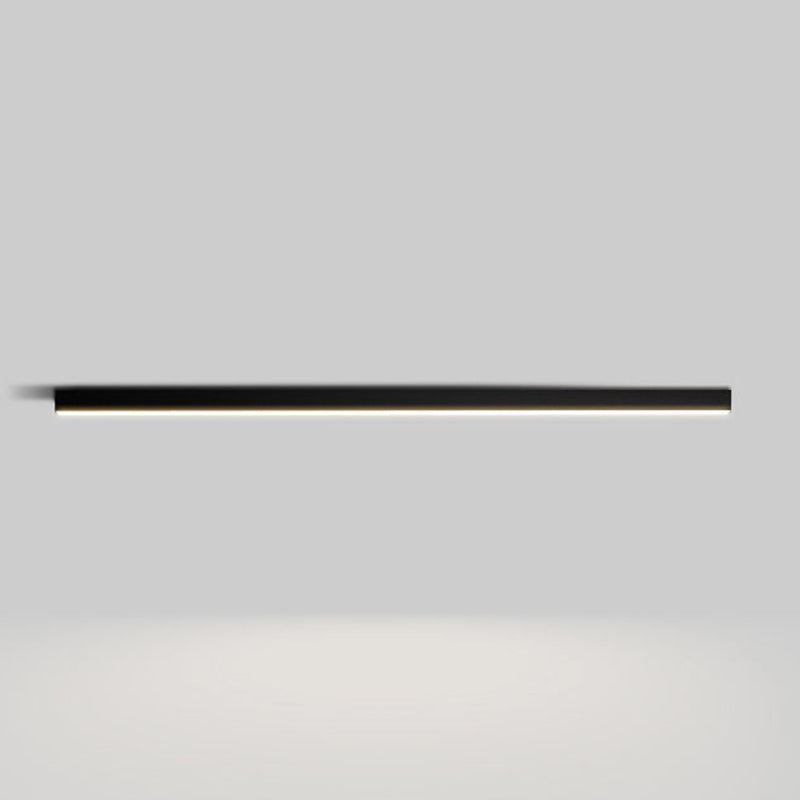 Metal Linear Flush Mount Fixture Modern Flush Light Fixture in Black